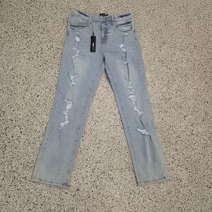 Fashion Nova Light Blue Straight Leg Jeans